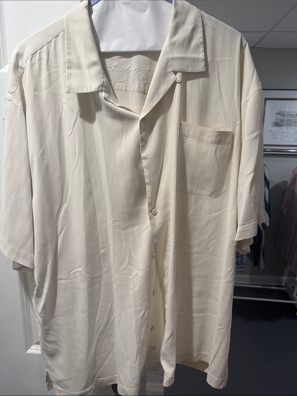 Tommy bahama Men's Cream Short-Sleeve Button-Up Shirt